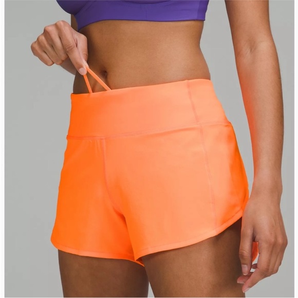 Lululemon Speed Up Short Long *4" Highlight Orange sz 10 - Picture 3 of 9